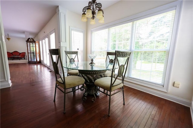 5452 Old Dalton Rd NE, Calhoun, GA 30701 - dining space featuring a chandelier and dark wood-type flooring