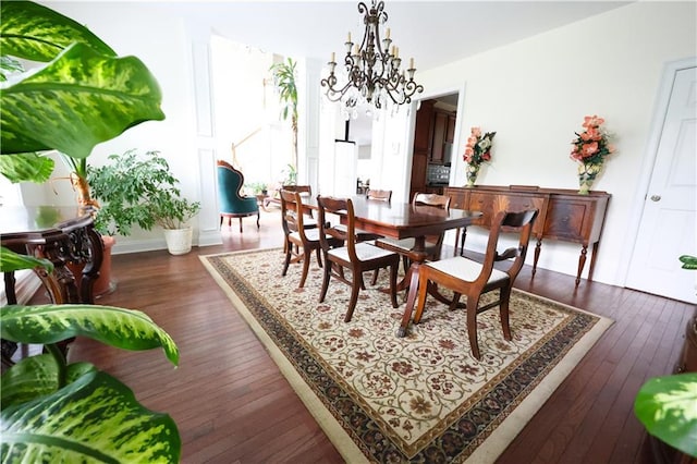 5452 Old Dalton Rd NE, Calhoun, GA 30701 - dining space featuring hardwood / wood-style flooring and a chandelier