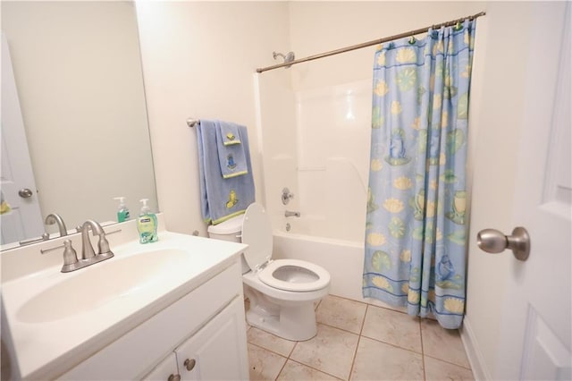 5452 Old Dalton Rd NE, Calhoun, GA 30701 - bathroom with vanity, shower / bath combo with shower curtain, and tile patterned floors