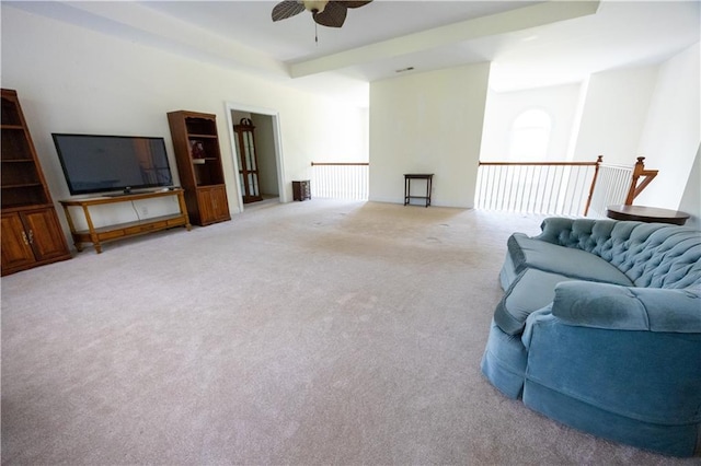 5452 Old Dalton Rd NE, Calhoun, GA 30701 - living area featuring ceiling fan and carpet