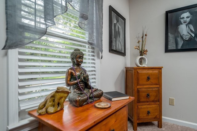 842 Third St, Stone Mountain, GA 30083 - home office featuring carpet floors and baseboards