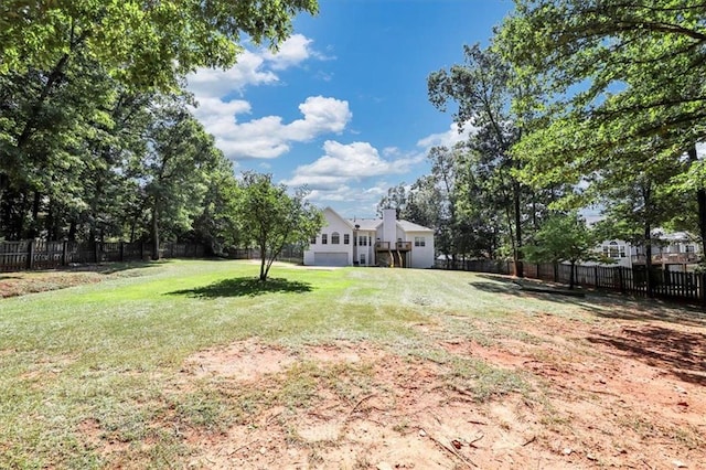 view of yard with fence