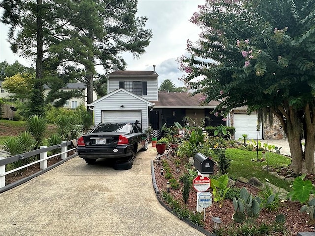 view of front of house with a garage