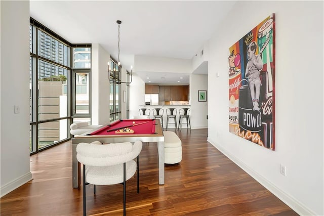 905 Juniper St NE Unit 805, Atlanta, GA 30309 - rec room with healthy amount of natural light, billiards, wood finished floors, and expansive windows