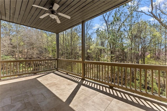 view of patio with ceiling fan