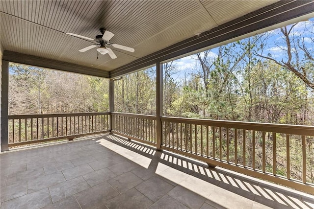 view of patio / terrace featuring ceiling fan