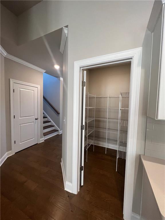 interior space featuring dark hardwood / wood-style floors