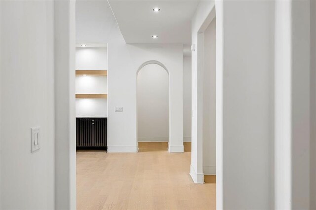 15154 Hopewell Rd, Alpharetta, GA 30004 - hallway with recessed lighting, baseboards, and built in features
