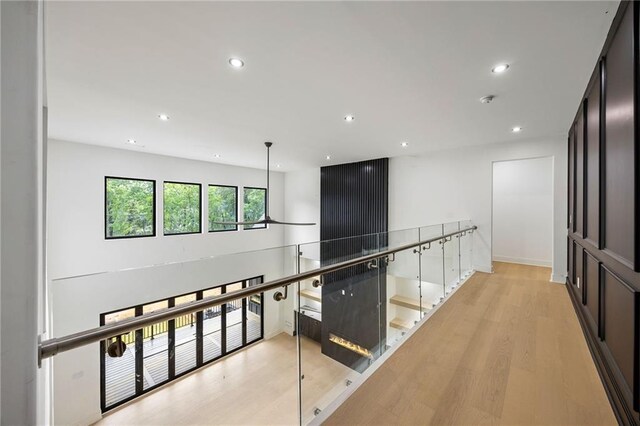 15154 Hopewell Rd, Alpharetta, GA 30004 - hallway featuring light wood-type flooring and recessed lighting