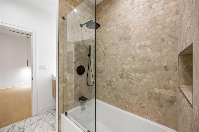 15154 Hopewell Rd, Alpharetta, GA 30004 - bathroom featuring shower / tub combination and baseboards