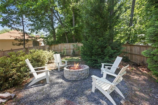 3837 Fenway Xing, Marietta, GA 30062 - fenced backyard featuring an outdoor fire pit