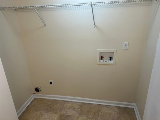 laundry area with washer hookup and electric dryer hookup