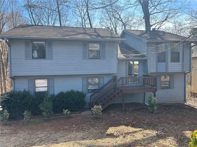 view of front of house featuring a deck