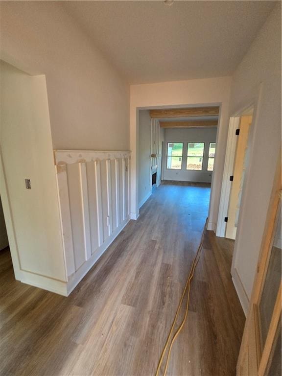 34 Hawkins Rd, Taylorsville, GA 30178 - corridor featuring wood finished floors, baseboards, and lofted ceiling