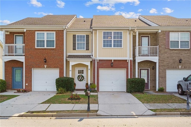 80 Riley Place Dr, Dawsonville, GA 30534 - townhome / multi-family property with concrete driveway, brick siding, and an attached garage