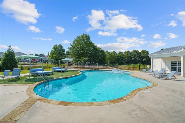 80 Riley Place Dr, Dawsonville, GA 30534 - community pool with a patio area