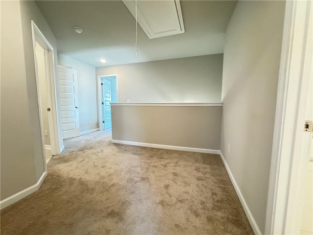 interior space featuring light colored carpet