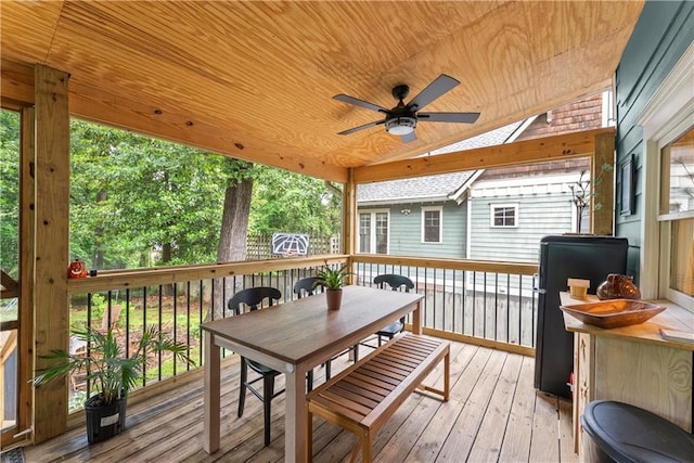 233 Spence Ave SE, Atlanta, GA 30317 - wooden deck with a ceiling fan and outdoor dining area