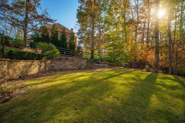 view of yard with fence