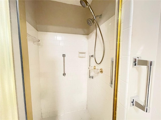 bathroom featuring a stall shower