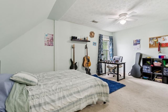 570 White Stag Ct, Suwanee, GA 30024 - carpeted bedroom with ceiling fan and a textured ceiling