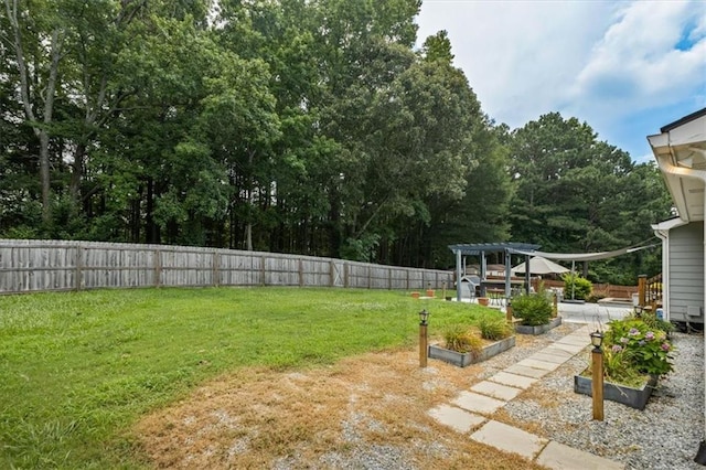 2711 Bluffton Rd, Buford, GA 30519 - fenced backyard featuring a pergola, a garden, and a patio