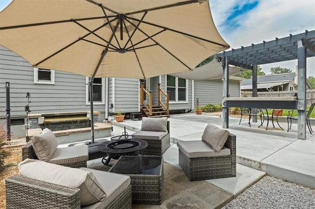 2711 Bluffton Rd, Buford, GA 30519 - view of patio featuring an outdoor living space and a pergola