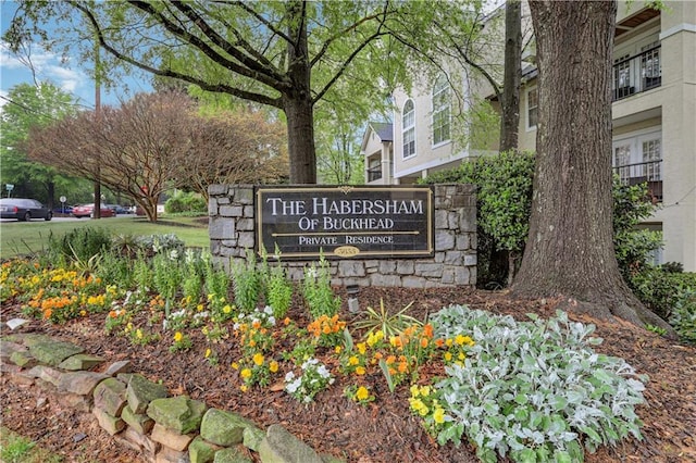 view of community sign