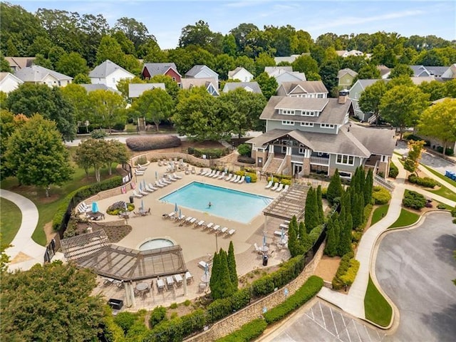 bird's eye view featuring a residential view