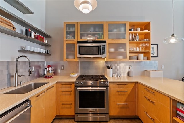 170 Boulevard Se E120, Atlanta, GA 30312 - kitchen featuring stainless steel appliances, open shelves, and light countertops