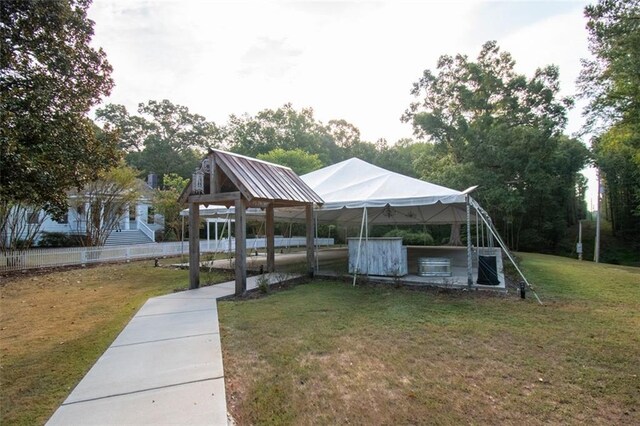 exterior space with a lawn