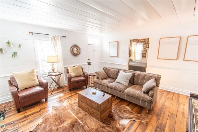 living room with wood-type flooring