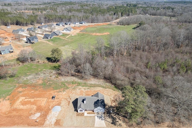 aerial view with a forest view