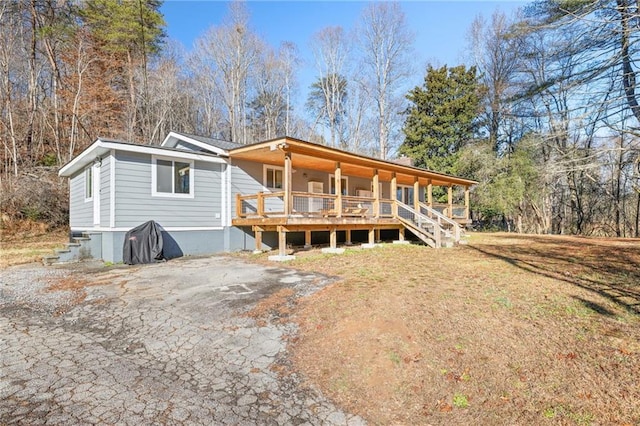 exterior space featuring covered porch