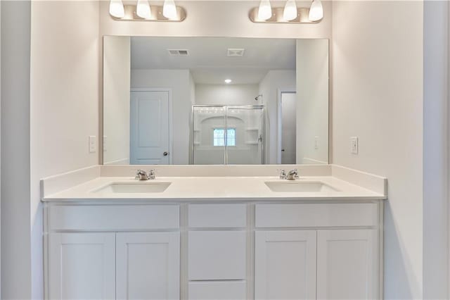 650 Cayenne Way, Lawrenceville, GA 30045 - bathroom with a stall shower and double vanity