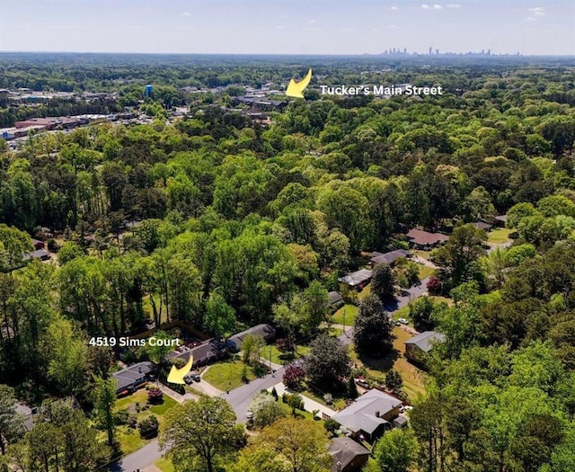 4519 Sims Ct, Tucker, GA 30084 - aerial view featuring a wooded view