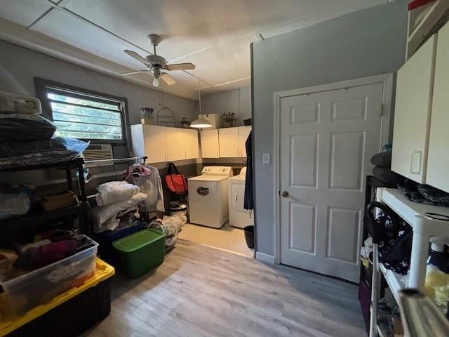 4519 Sims Ct, Tucker, GA 30084 - storage room featuring separate washer and dryer, cooling unit, and a ceiling fan