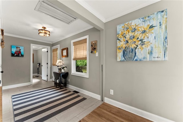 322 Windy Ridge Dr, Demorest, GA 30535 - foyer with ornamental molding and light wood-style floors