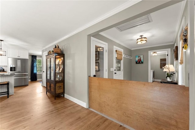 322 Windy Ridge Dr, Demorest, GA 30535 - hall with light wood-type flooring and crown molding