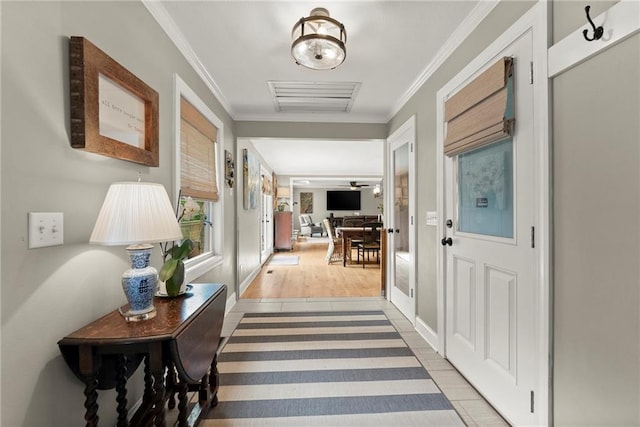 322 Windy Ridge Dr, Demorest, GA 30535 - entryway featuring crown molding and light wood-style floors