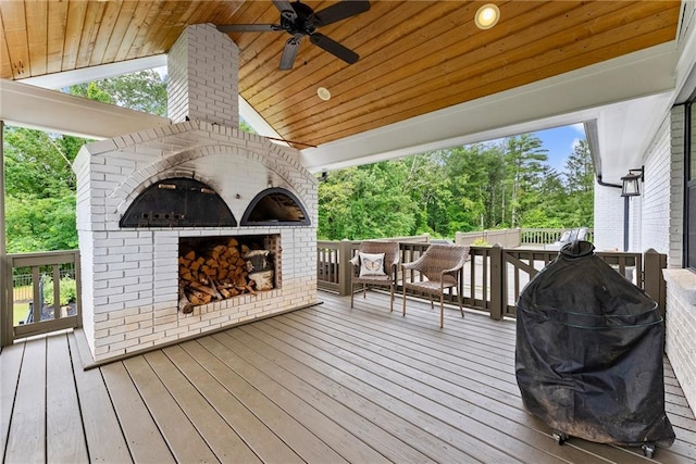 322 Windy Ridge Dr, Demorest, GA 30535 - deck with a ceiling fan, outdoor lounge area, and grilling area