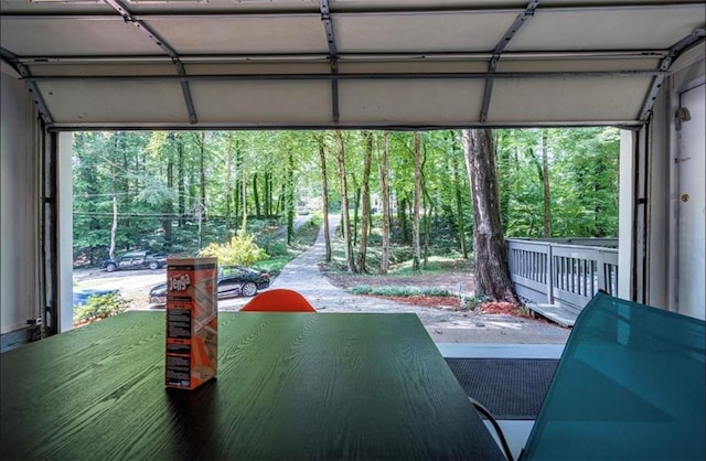 view of garage