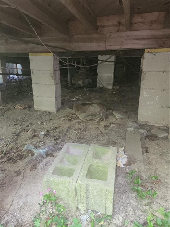 view of inside crawl space