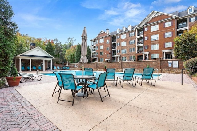 view of patio / terrace with a community pool