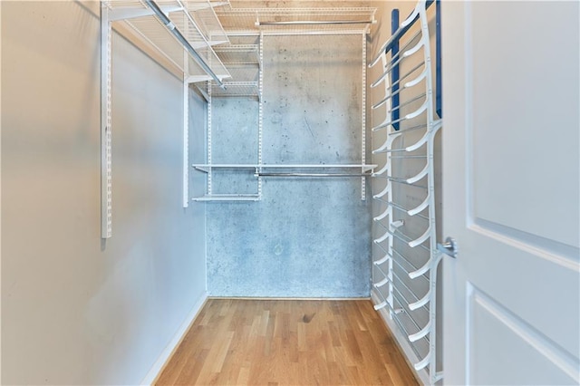 walk in closet featuring hardwood / wood-style flooring