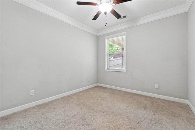 4090 Danbury Farms Dr, Cumming, GA 30040 - carpeted spare room featuring ornamental molding, baseboards, and a ceiling fan