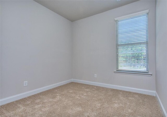 spare room featuring light carpet