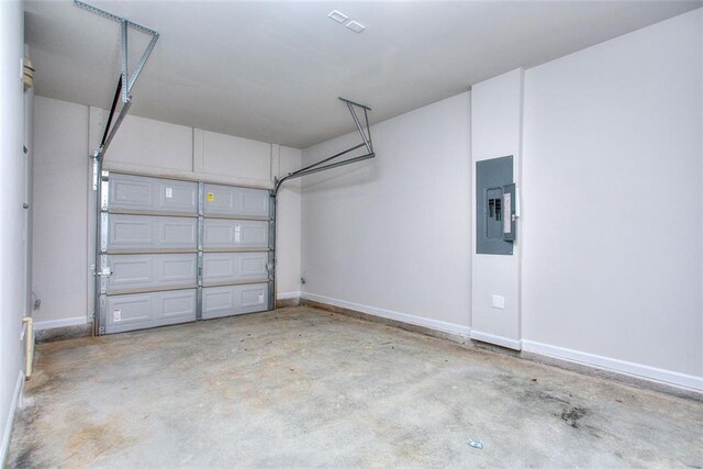 garage with electric panel