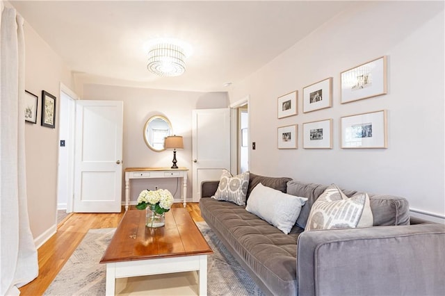 living room featuring light hardwood / wood-style flooring