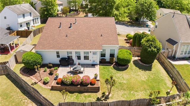 aerial view with a residential view